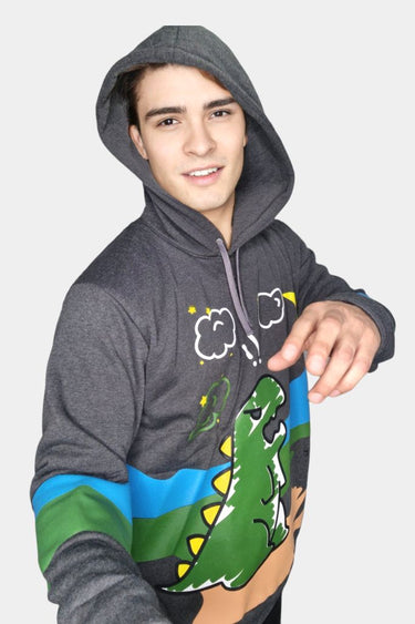 Sudadero Gris Oscuro Green Dino